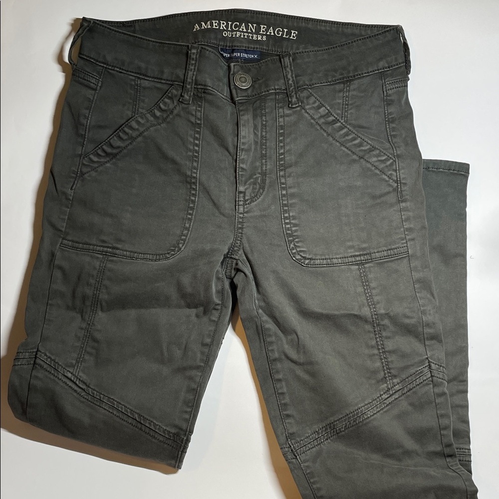 American Eagle Green High Wiasted Skinny Jean